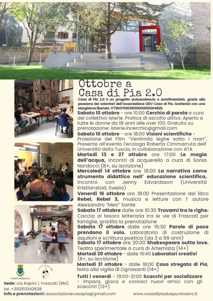 programma ottobre casa di pia